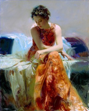 慰めの女性画家ピノ・ダエニの詳細美しい女性の女性 Oil Paintings